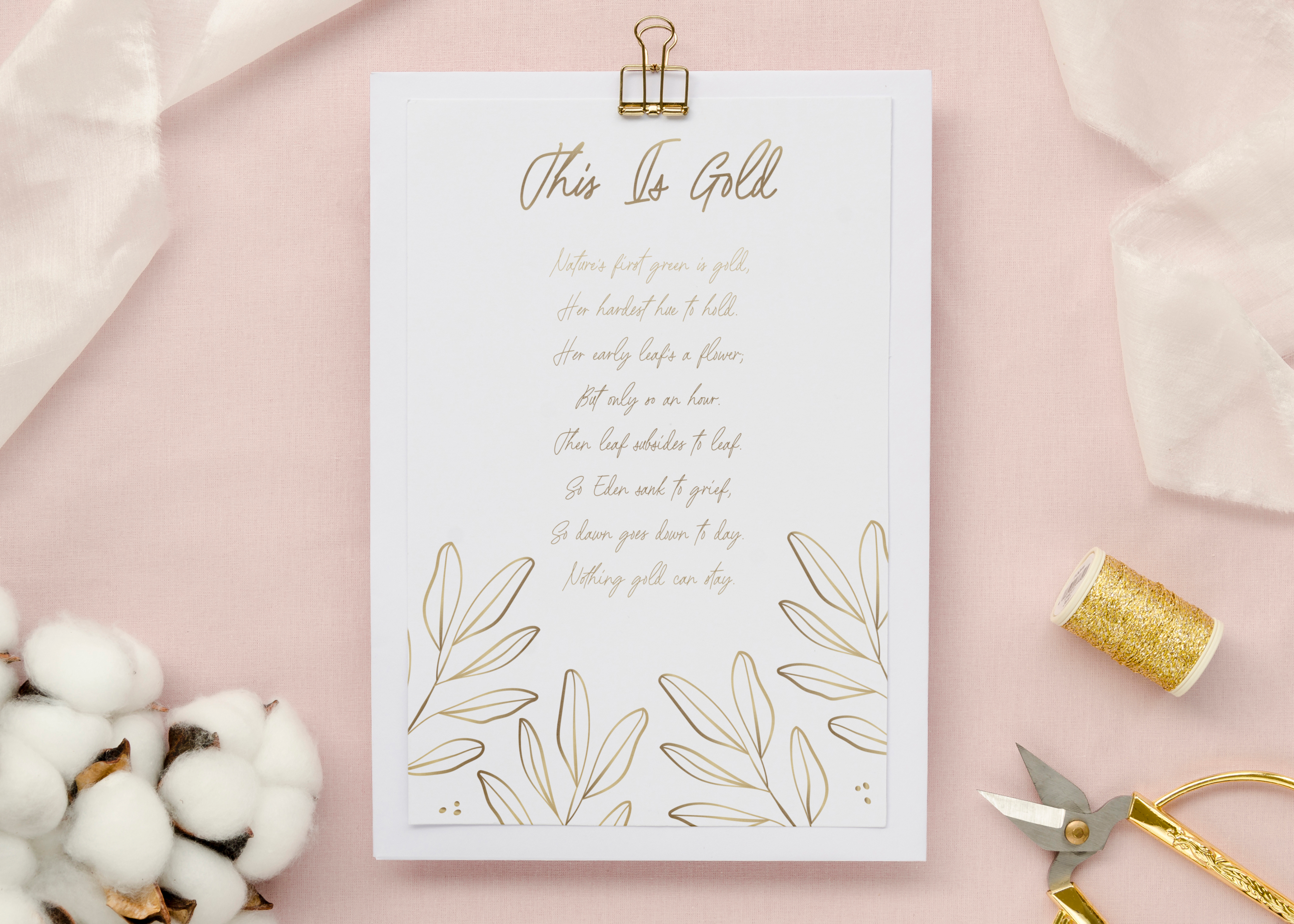 Passage In Calligraphy with Illustrations - Digital